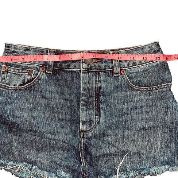 ASOS //Denim High Rise Button Fly Cut Off Denim Shorts  Size 8 - Picture 6 of 10